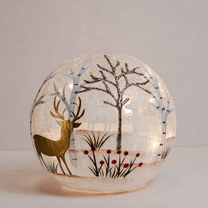 Silver & Gold - Crackle Glass Orb