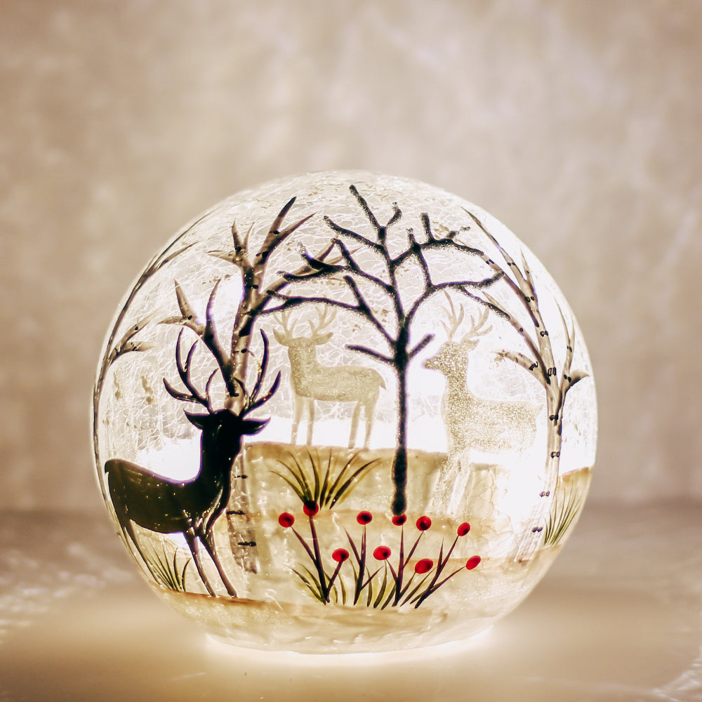 Silver & Gold - Crackle Glass Orb