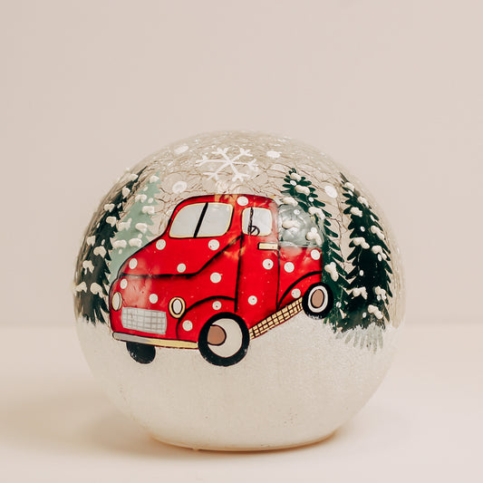 Vintage Truck - Crackle Glass Orb