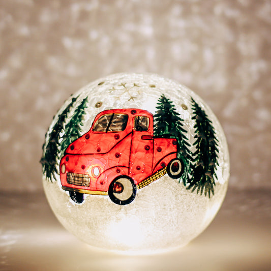 Vintage Truck - Crackle Glass Orb