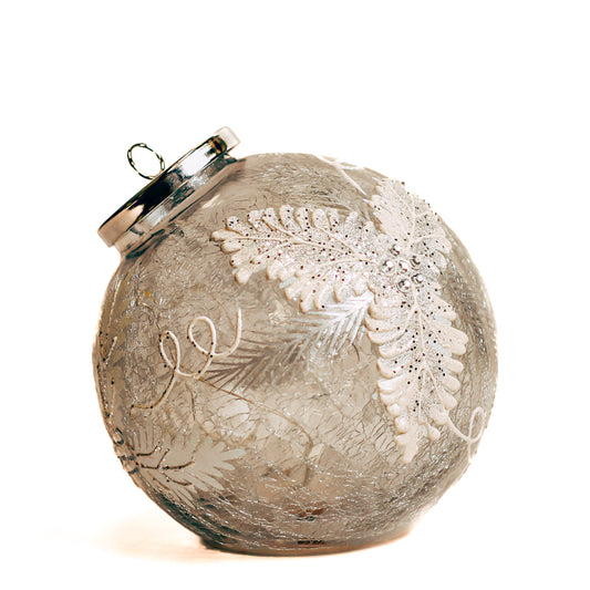 Frosted Pine - Crackle Glass Ornament