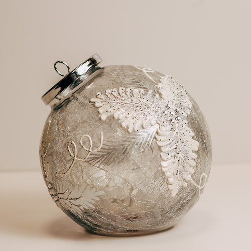 Frosted Pine - Crackle Glass Ornament