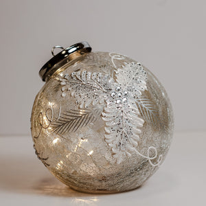 Frosted Pine - Crackle Glass Ornament