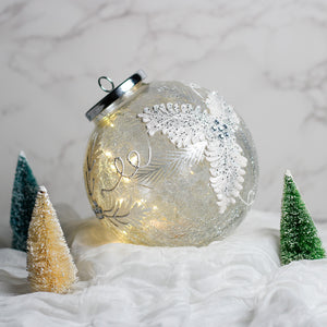 Frosted Pine - Crackle Glass Ornament