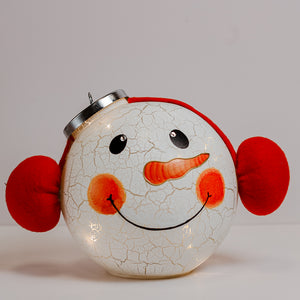 Crackle Snowman - Crackle Glass Ornament