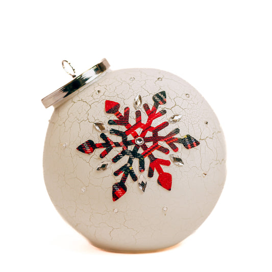 Crackle Snowflake - Crackle Glass Ornament