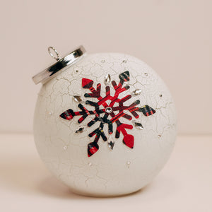 Crackle Snowflake - Crackle Glass Ornament