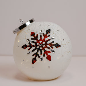 Crackle Snowflake - Crackle Glass Ornament