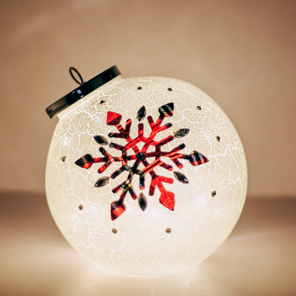 Crackle Snowflake - Crackle Glass Ornament