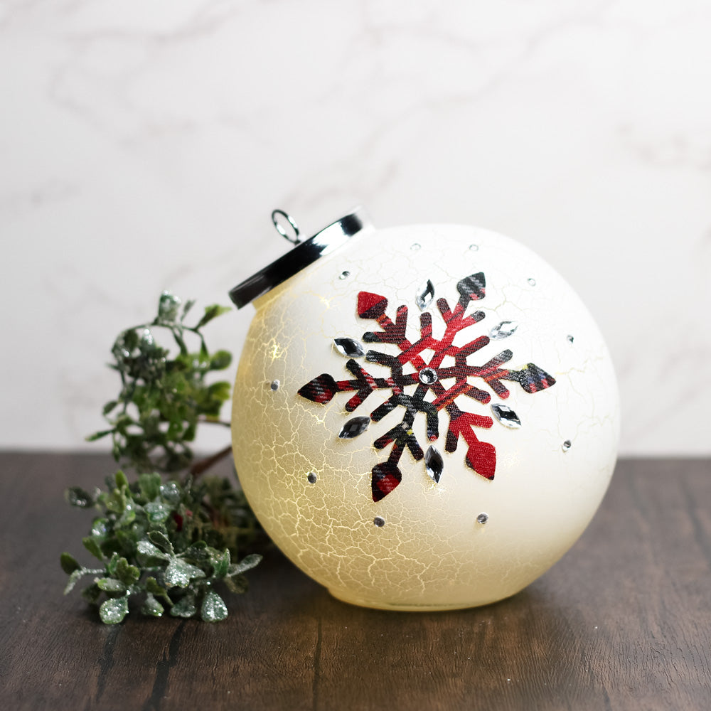 Crackle Snowflake - Crackle Glass Ornament