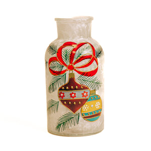 Ornament - Crackle Glass Bottle