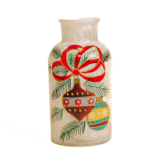 Ornament - Crackle Glass Bottle
