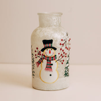 Frosty Vines - Crackle Glass Bottle