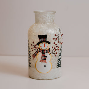 Frosty Vines - Crackle Glass Bottle