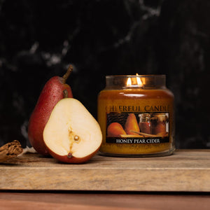 Honey Pear Cider Scented Candle -16 oz, Double Wick, Cheerful Candle
