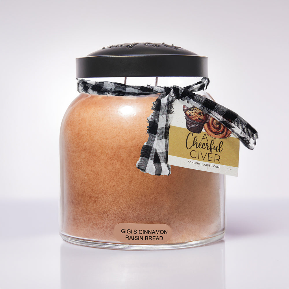 GiGi's Cinnamon Raisin Bread Scented Candle - 34 oz, Double Wick, Papa Jar