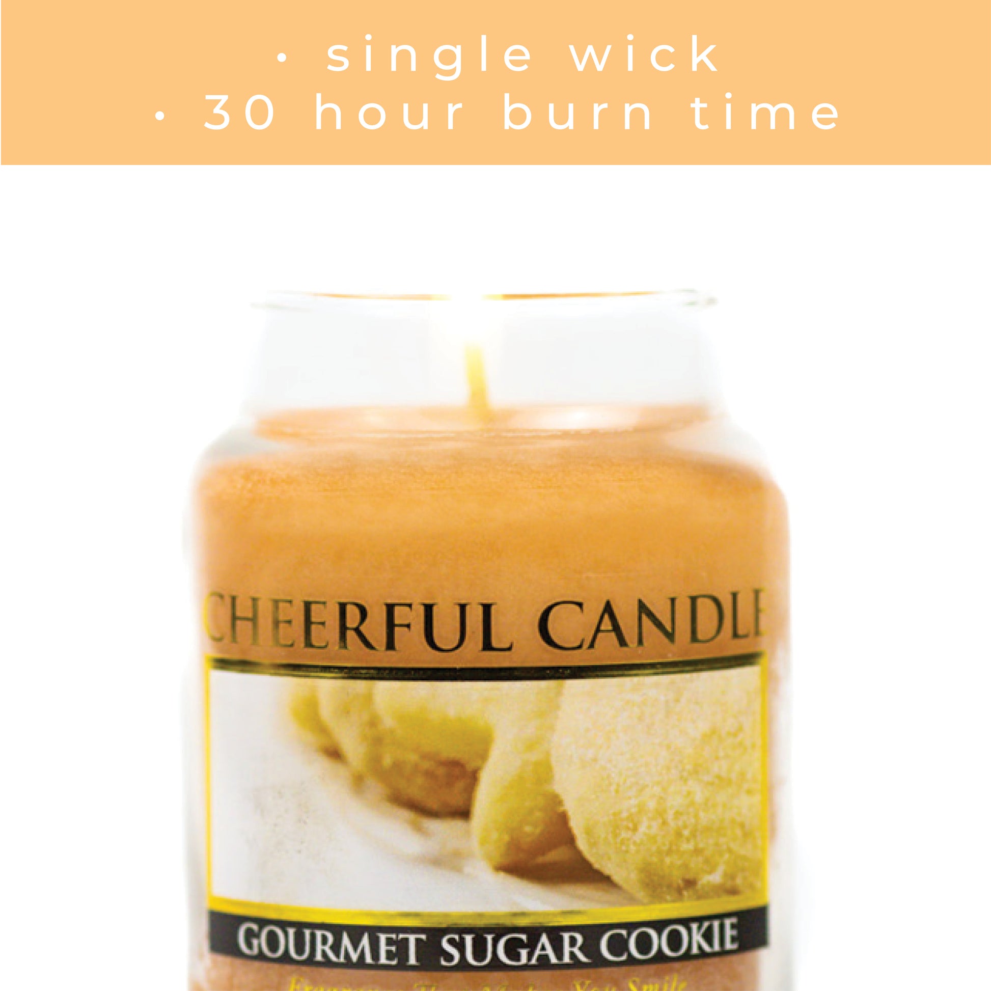 Gourmet Sugar Cookie - 6 oz Cheerful  Candle