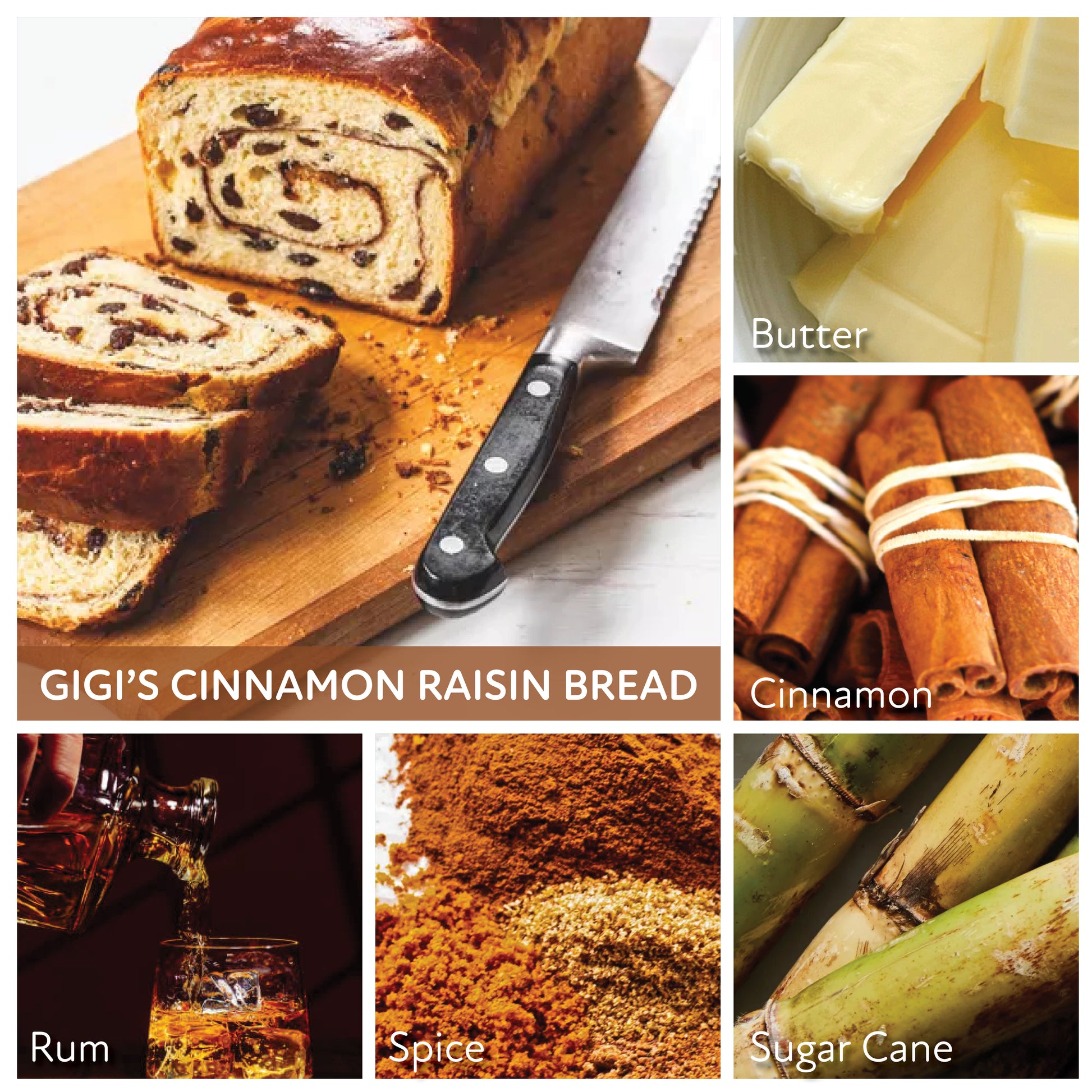 GiGi's Cinnamon Raisin Bread - 34 oz Papa Candle