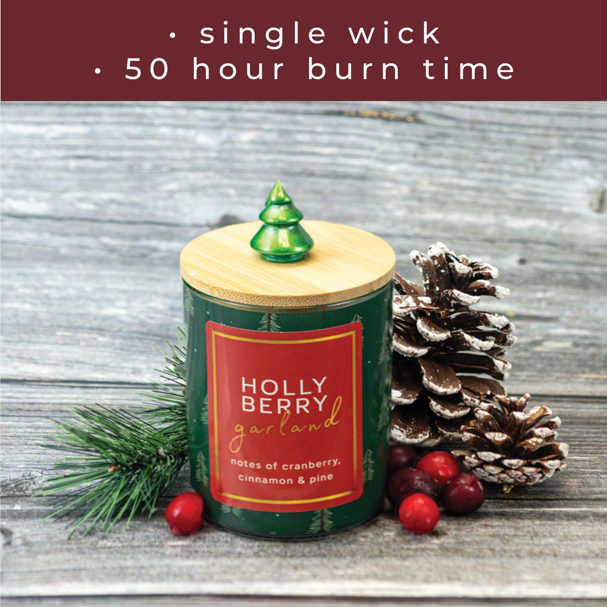 Holly Berry Garland - Seasonal Candle