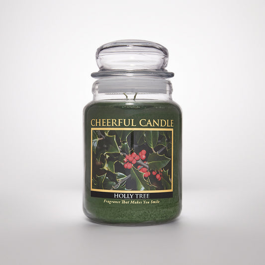 Holly Tree Scented Candle -24 oz, Double Wick, Cheerful Candle