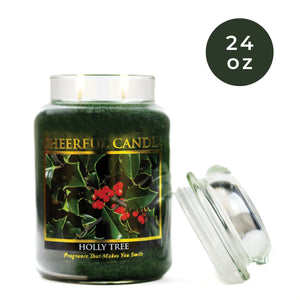 Holly Tree - 24 oz Cheerful Candle