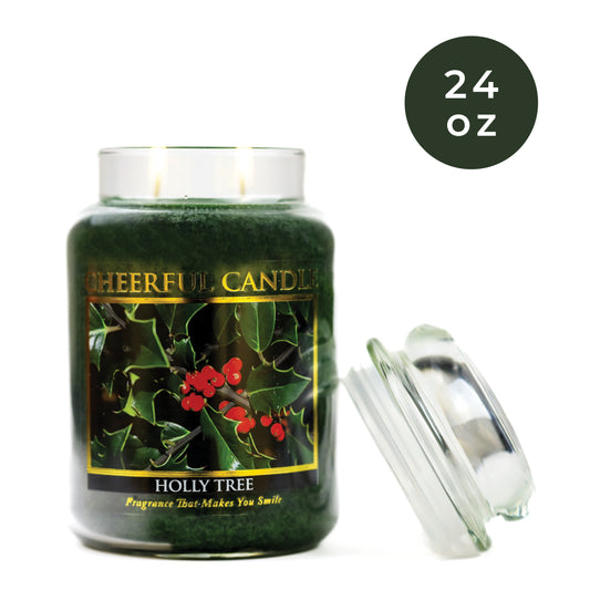 Holly Tree - 24 oz Cheerful Candle