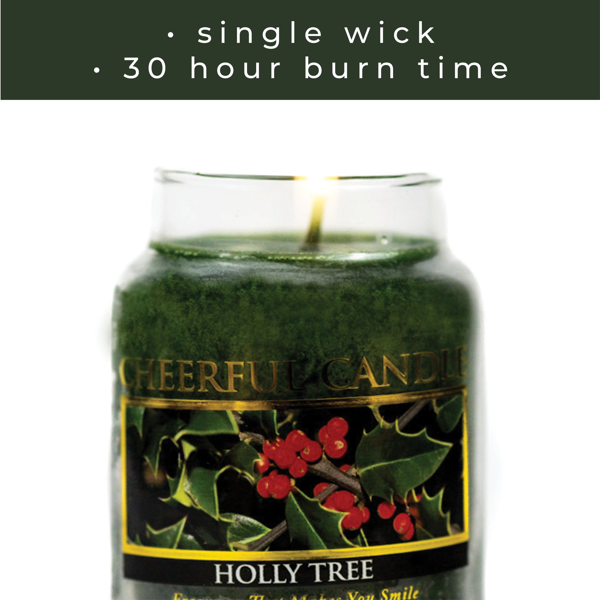 Holly Tree - 6 oz Cheerful Candle