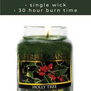 Holly Tree - 6 oz Cheerful Candle