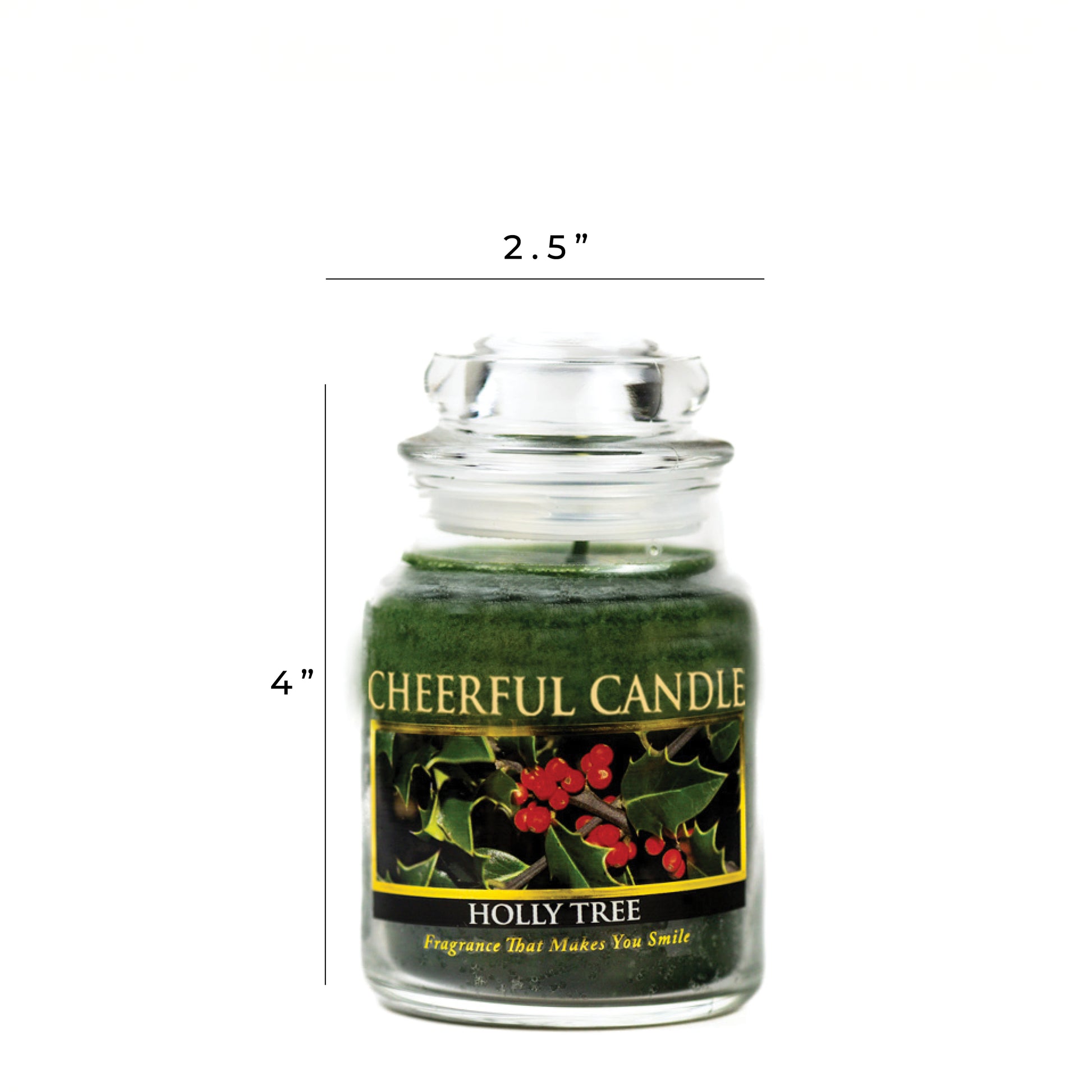Holly Tree - 6 oz Cheerful Candle