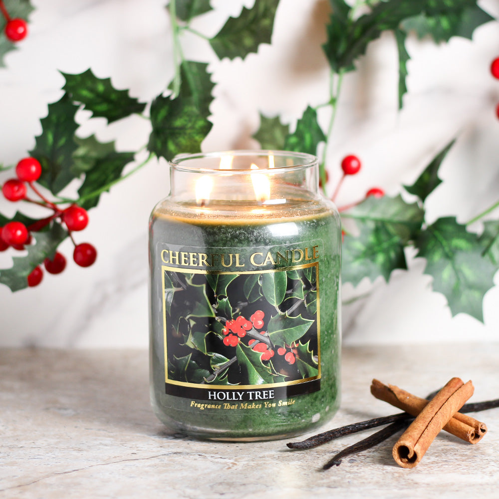 Holly Tree - 24 oz Cheerful Candle