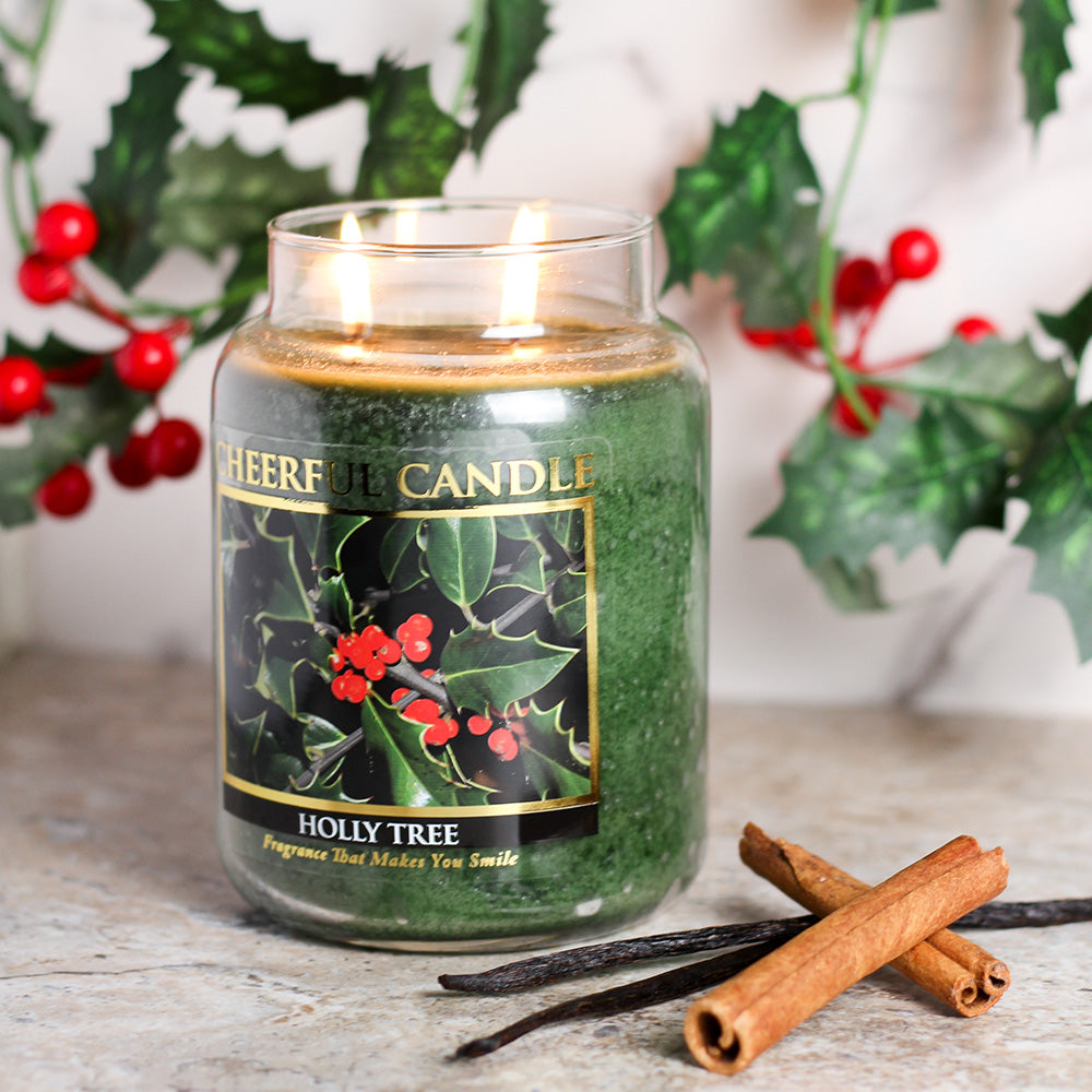 Holly Tree - 24 oz Cheerful Candle