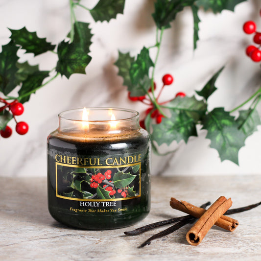 Holly Tree - 16 oz Cheerful Candle