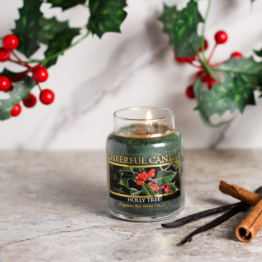 Holly Tree - 6 oz Cheerful Candle