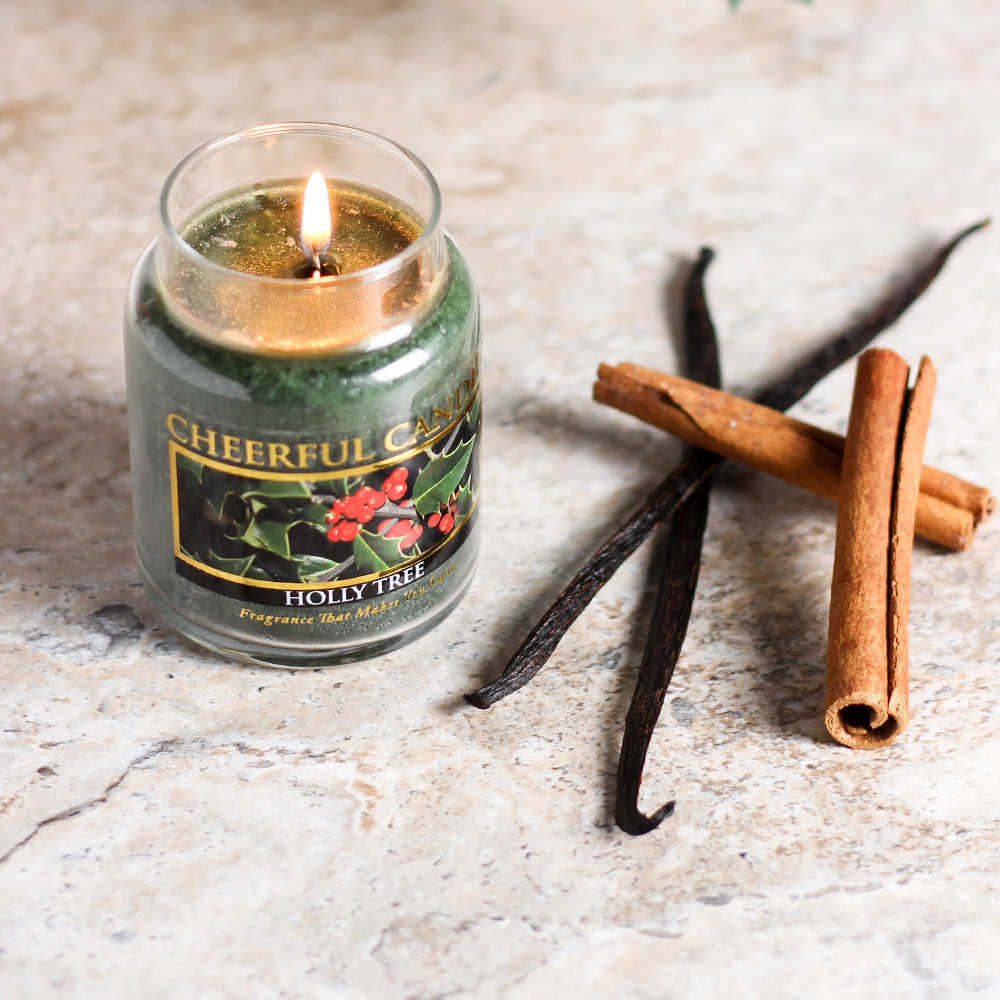 Holly Tree - 6 oz Cheerful Candle