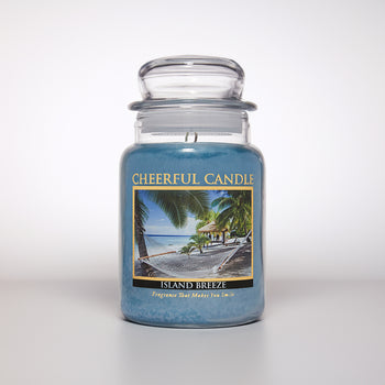 Island Breeze Scented Candle -24 oz, Double Wick, Cheerful Candle