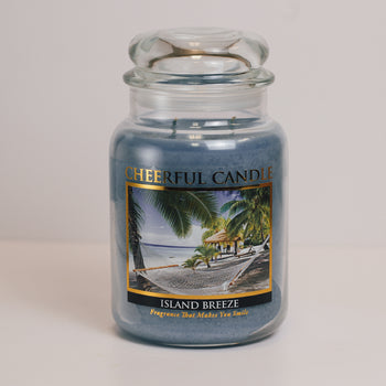 Island Breeze Scented Candle -24 oz, Double Wick, Cheerful Candle