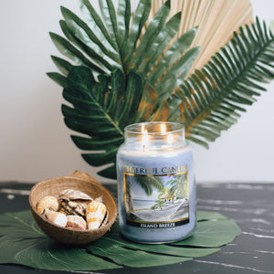 Island Breeze Scented Candle -24 oz, Double Wick, Cheerful Candle