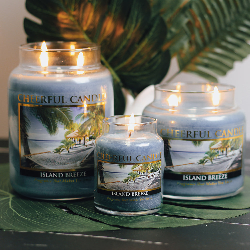 Island Breeze Scented Candle -16 oz, Double Wick, Cheerful Candle