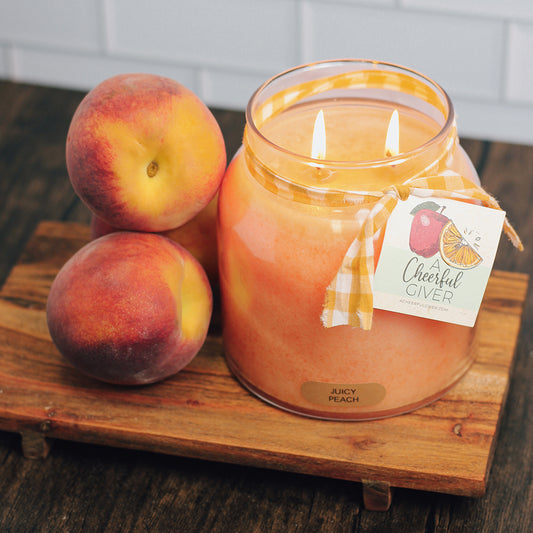 Juicy Peach Scented Candle - 34 oz, Double Wick, Papa Jar