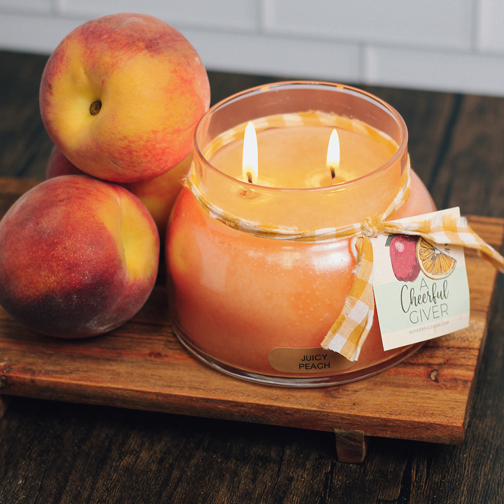 Juicy Peach Scented Candle - 22 oz, Double Wick, Mama Jar