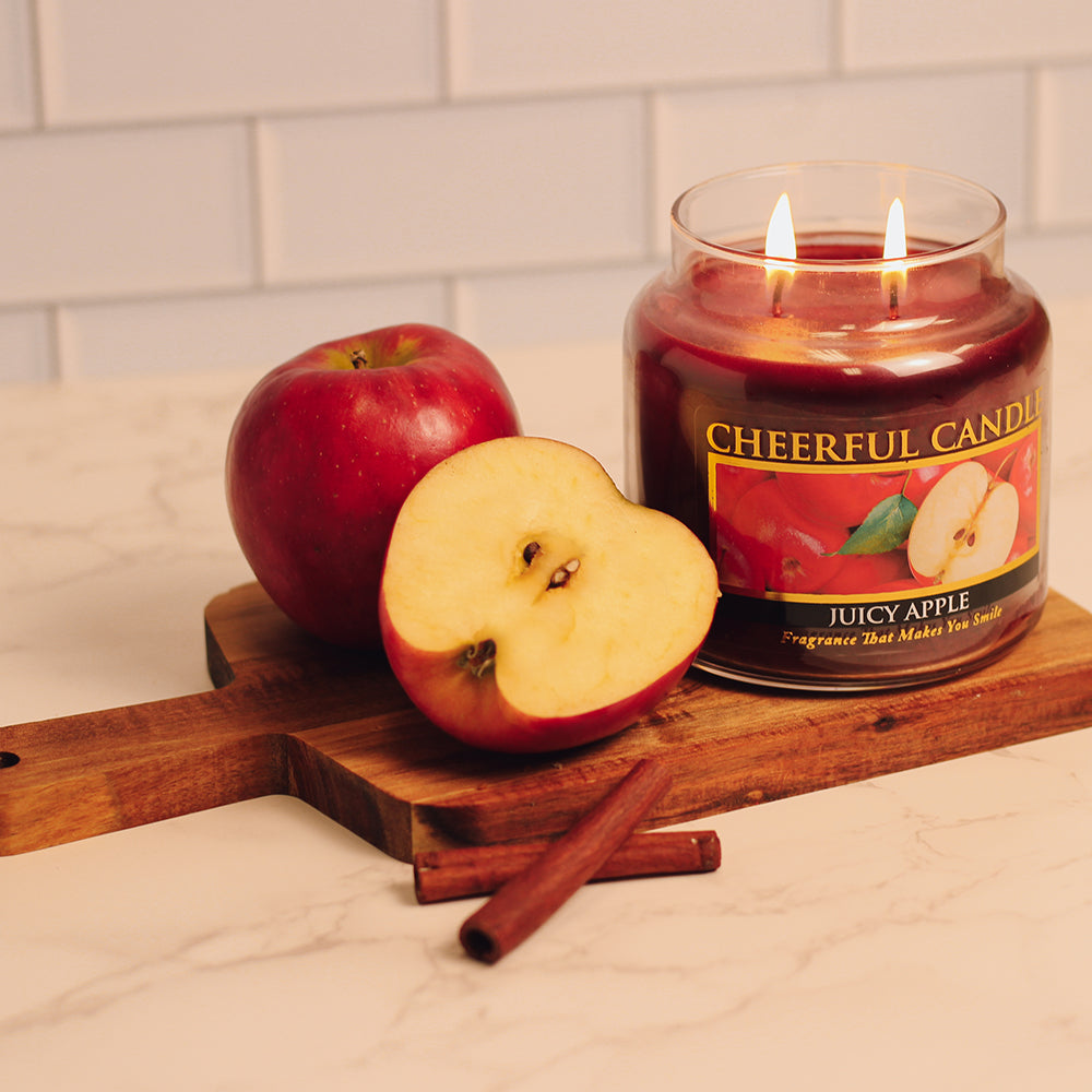 Juicy Apple Scented Candle -16 oz, Double Wick, Cheerful Candle