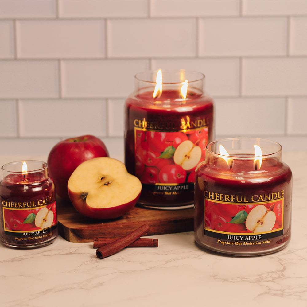 Juicy Apple Scented Candle -16 oz, Double Wick, Cheerful Candle