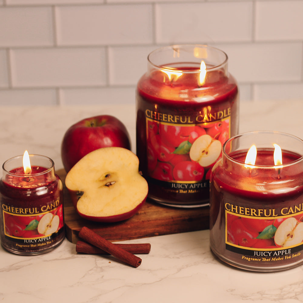 Juicy Apple Scented Candle -24 oz, Double Wick, Cheerful Candle