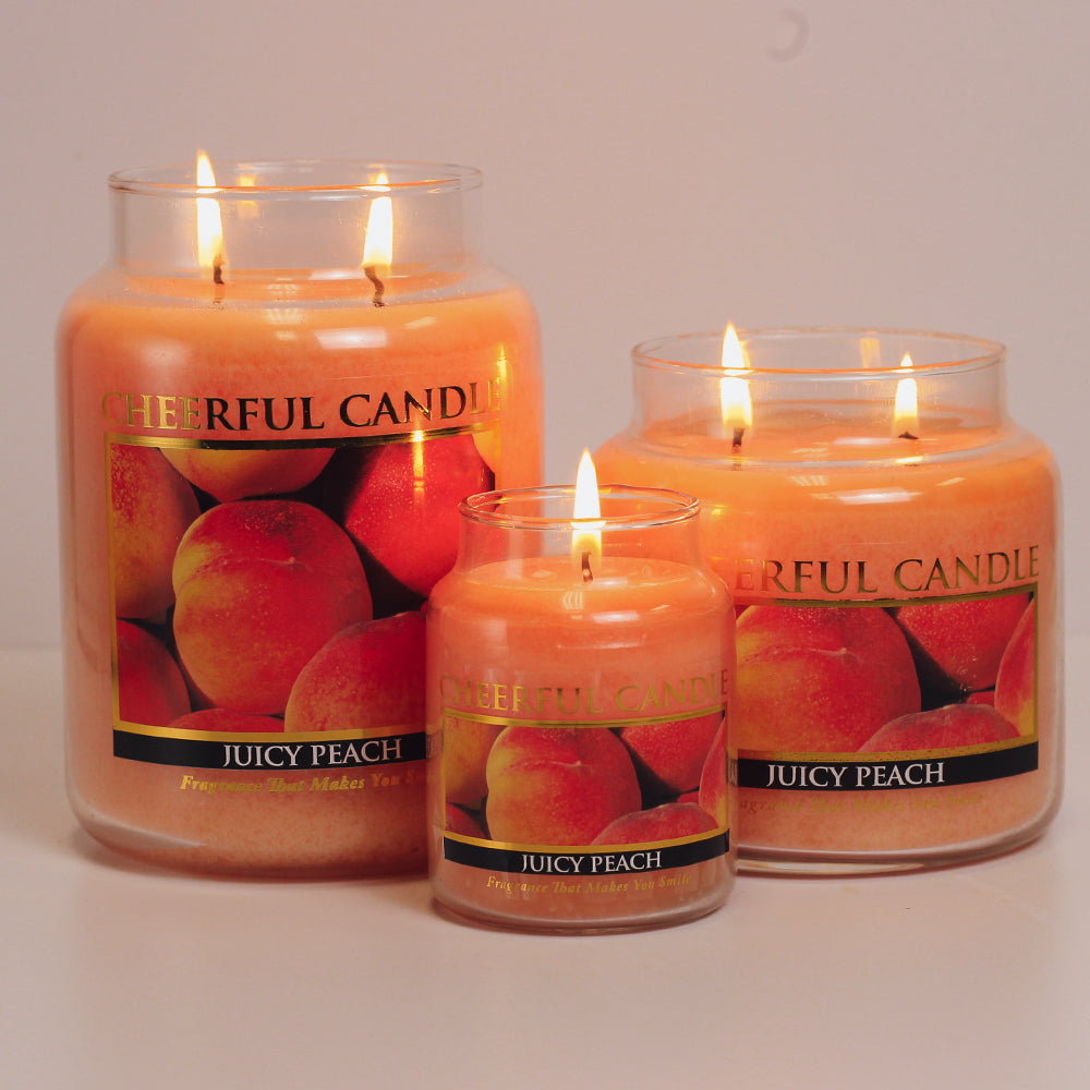 Juicy Peach Scented Candle - 6 oz, Single Wick, Cheerful Candle