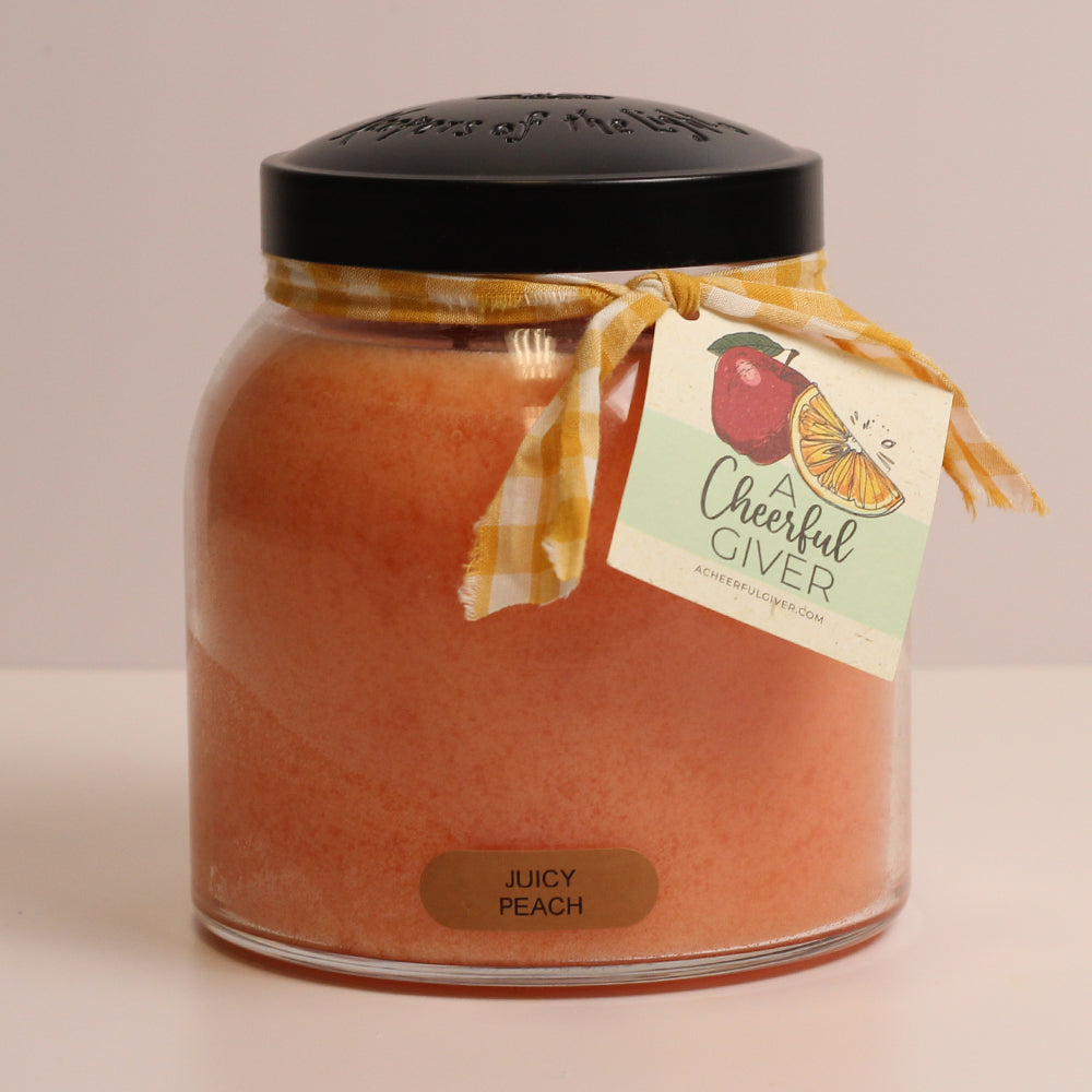 Juicy Peach Scented Candle - 34 oz, Double Wick, Papa Jar