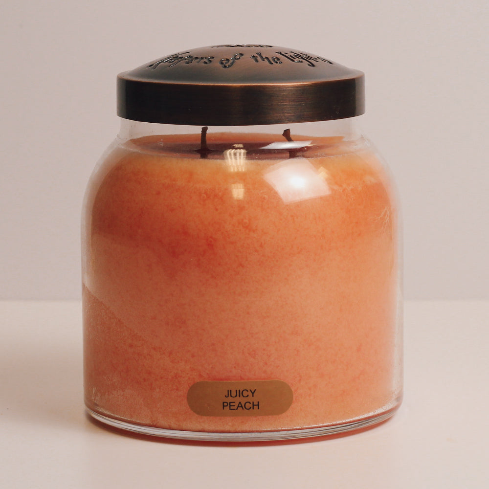 Juicy Peach Scented Candle - 34 oz, Double Wick, Papa Jar