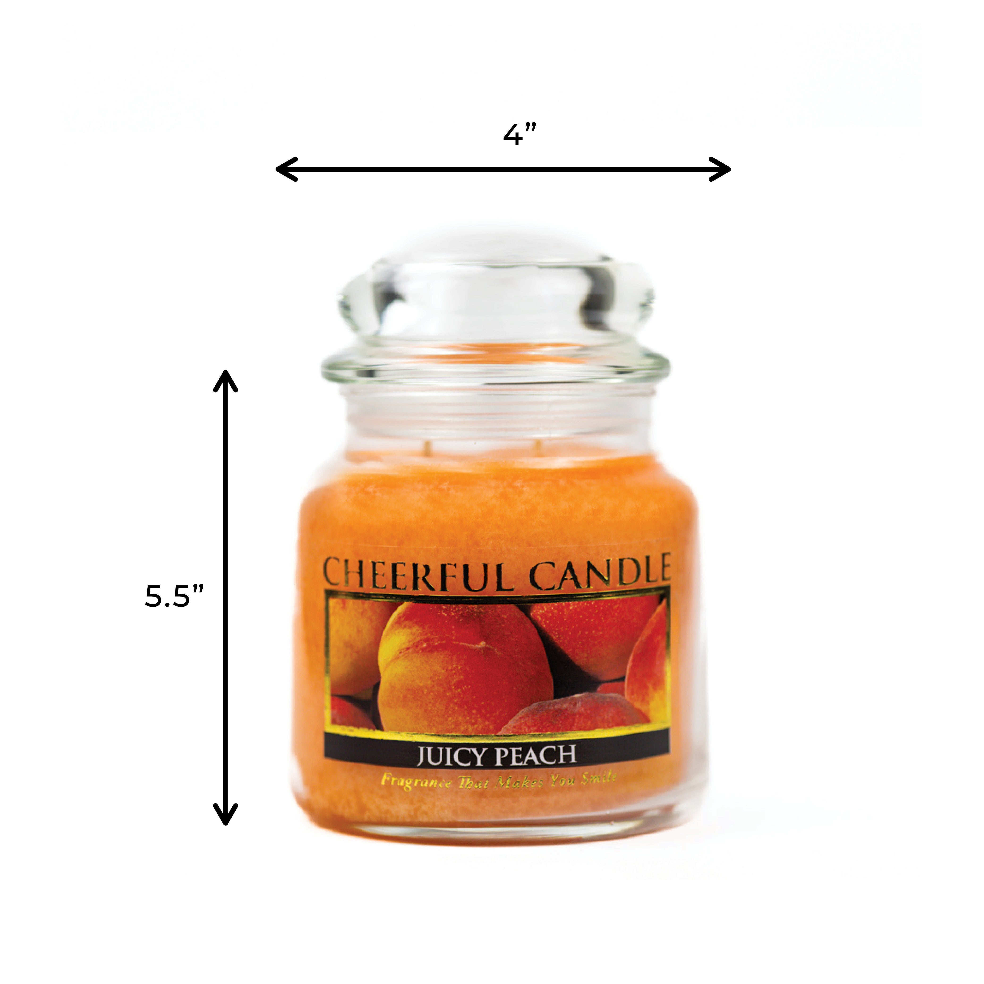 Juicy Peach Scented Candle -16 oz, Double Wick, 80-hour burn time