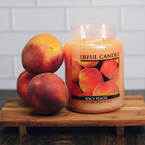 Juicy Peach Scented Candle -24 oz, Double Wick, Cheerful Candle