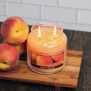 Juicy Peach Scented Candle -16 oz, Double Wick, Cheerful Candle