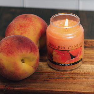 Juicy Peach Scented Candle - 6 oz, Single Wick, Cheerful Candle